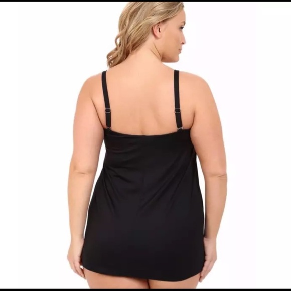 LAUREN Ralph Lauren Women's One Piece Bandeau Swim Dress Black - Picture 5 of 11